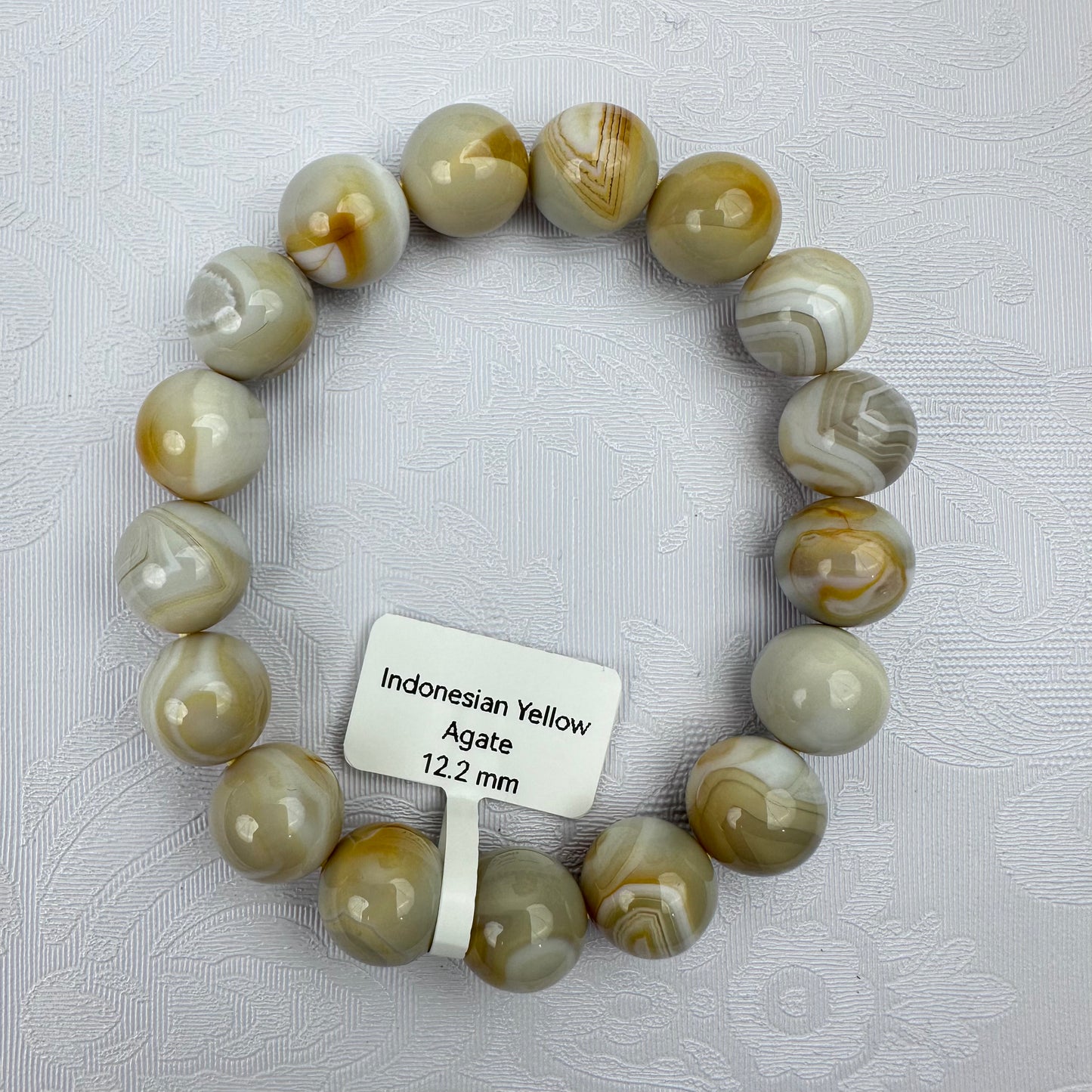 Natural Indonesian Yellow Agate Bracelet