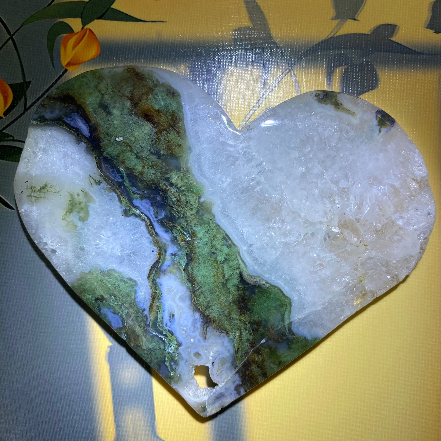 Moss Agate Heart