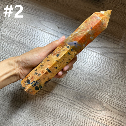 Sunstone With Apatite Tower