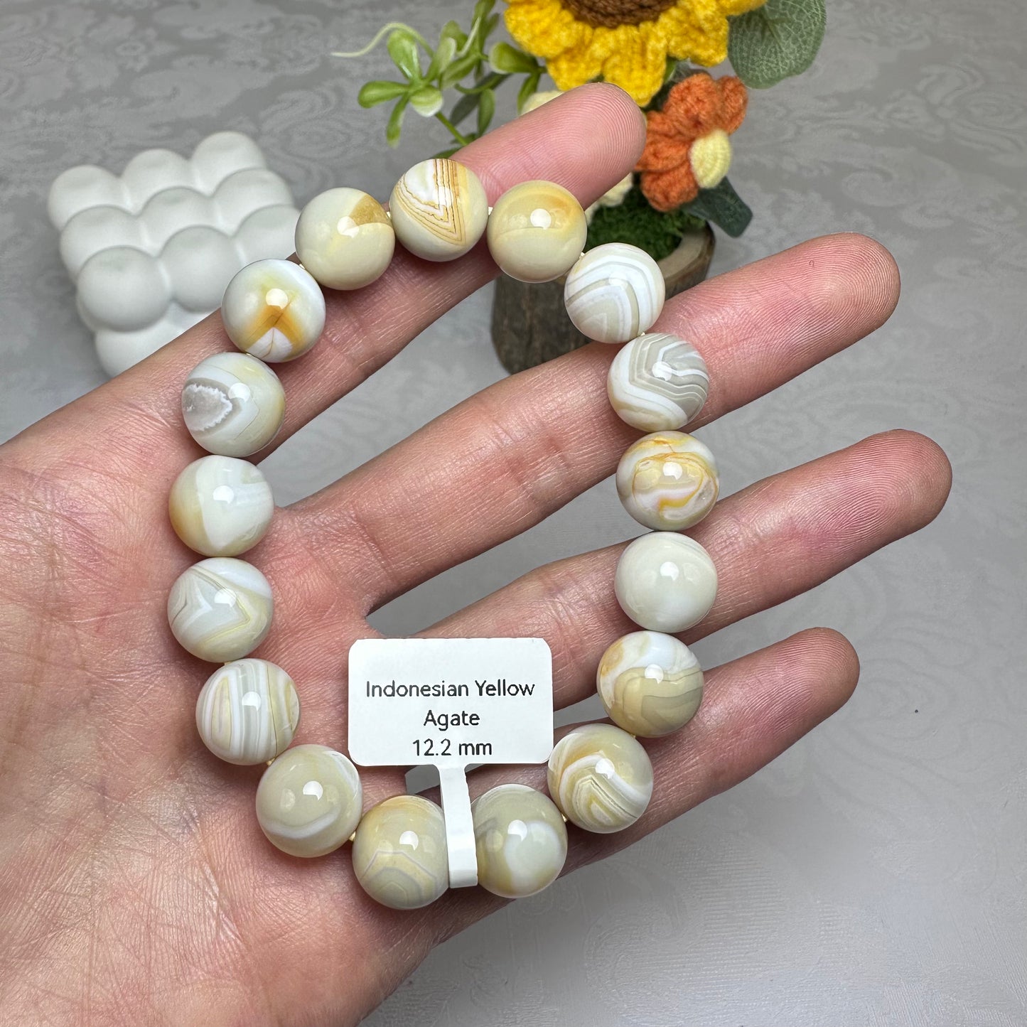 Natural Indonesian Yellow Agate Bracelet