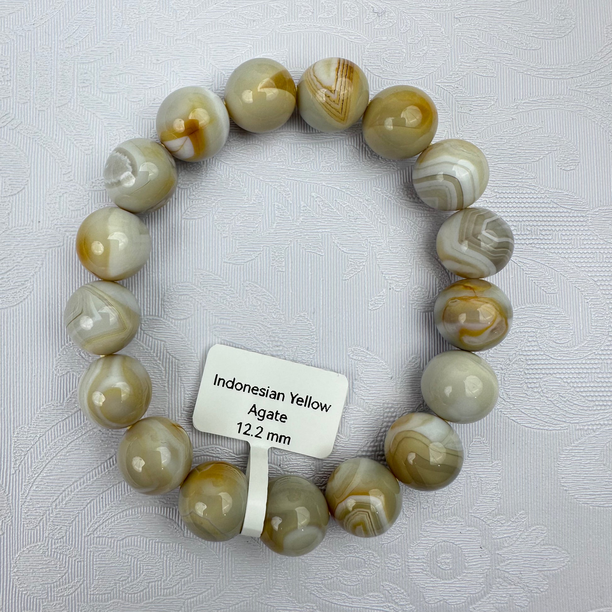 Natural Indonesian Yellow Agate Bracelet
