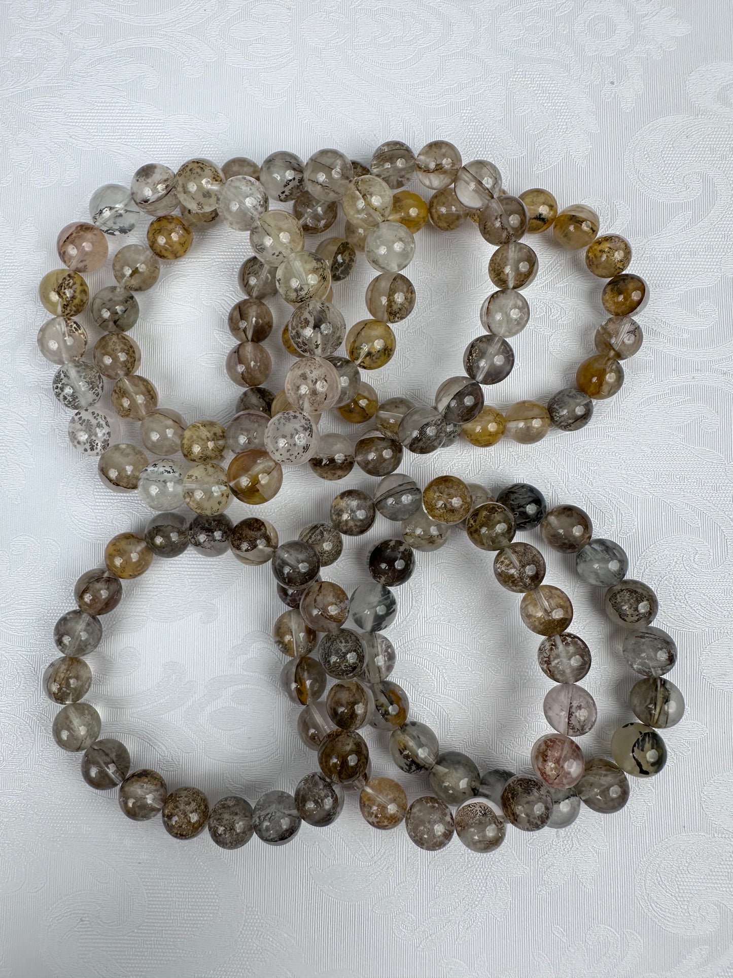 Natural Dendritic Hematoid Quartz Bracelet