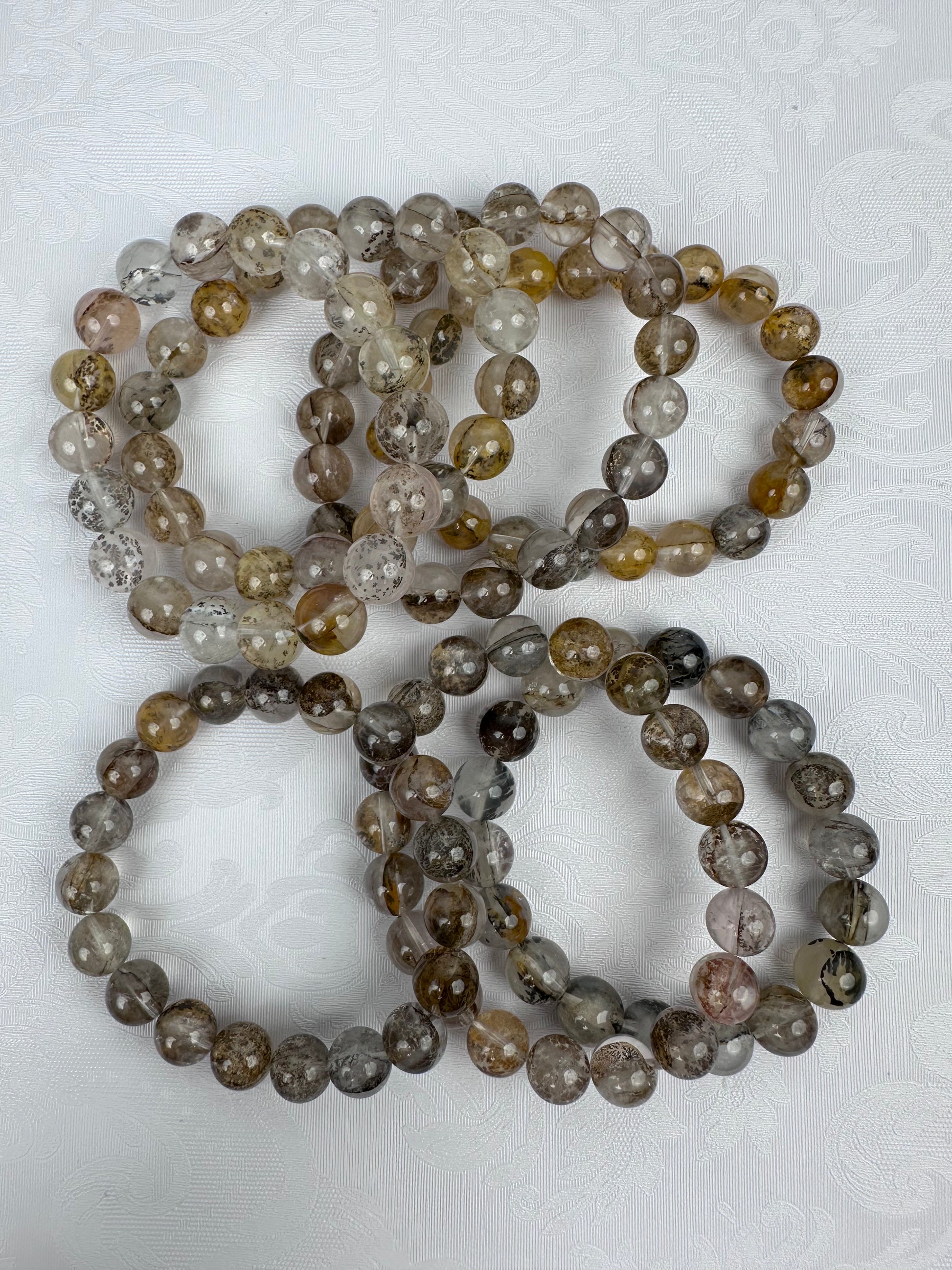 Natural Dendritic Hematoid Quartz Bracelet