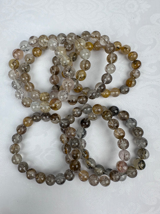 Natural Dendritic Hematoid Quartz Bracelet