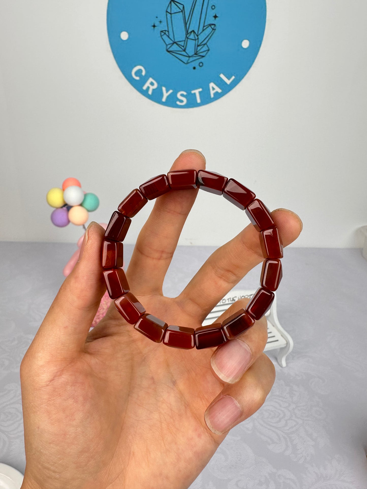Natural Carnelian Flat Bracelet