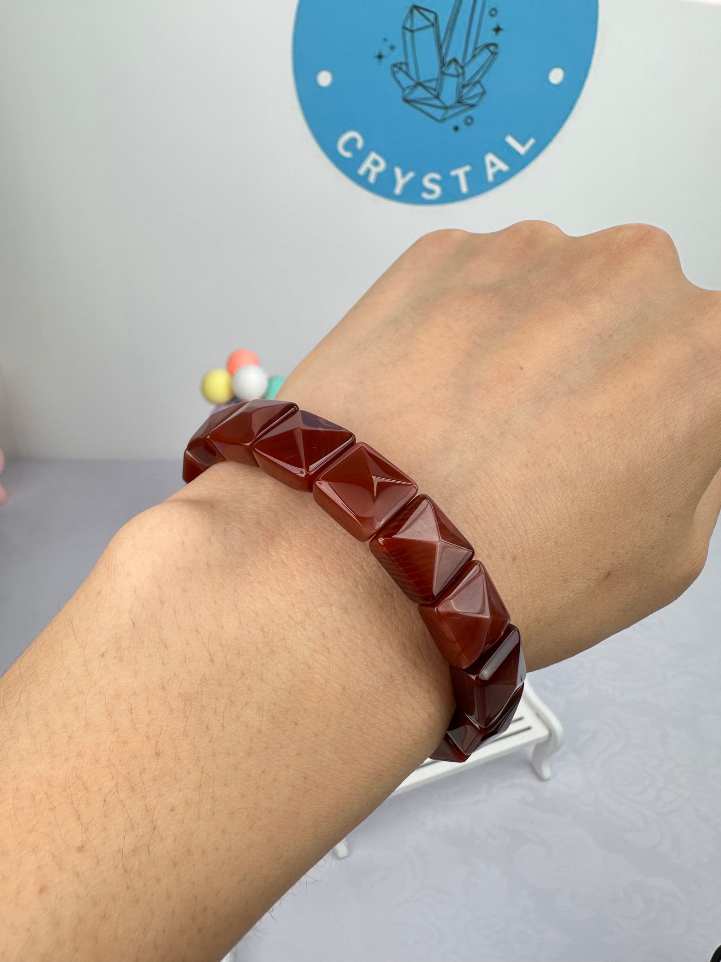 Natural Carnelian Flat Bracelet