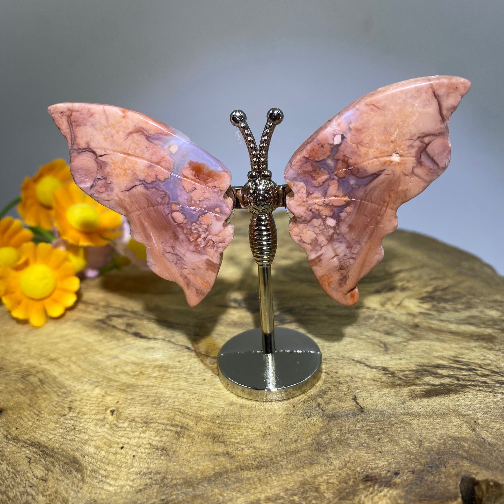 Cotton Candy Agate Butterfly