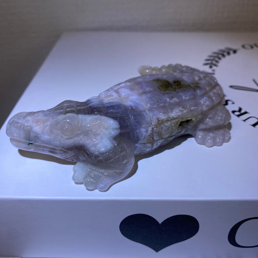 Flower Agate Crocodile