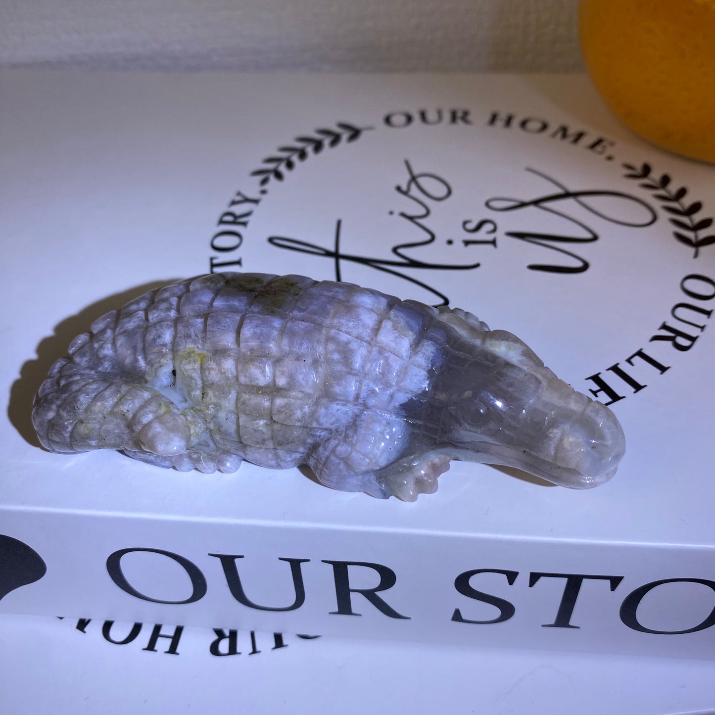 Flower Agate Crocodile