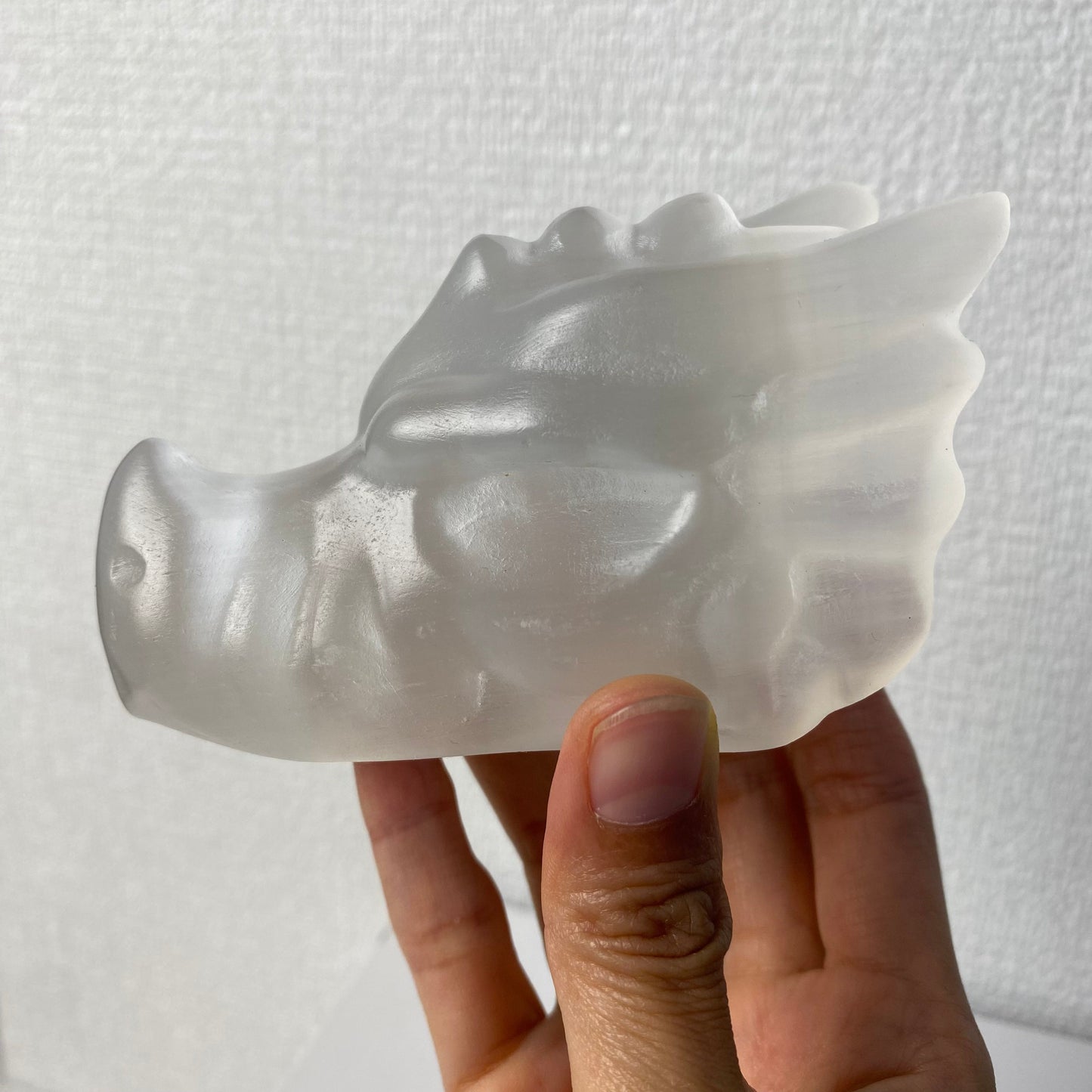 Selenite Dragon Head