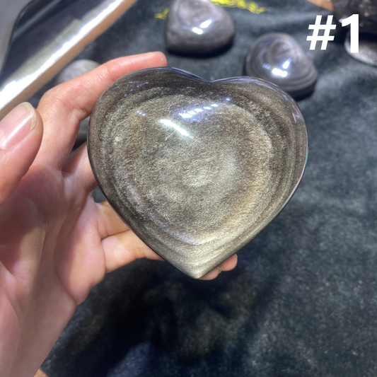 Silver Obsidian Heart