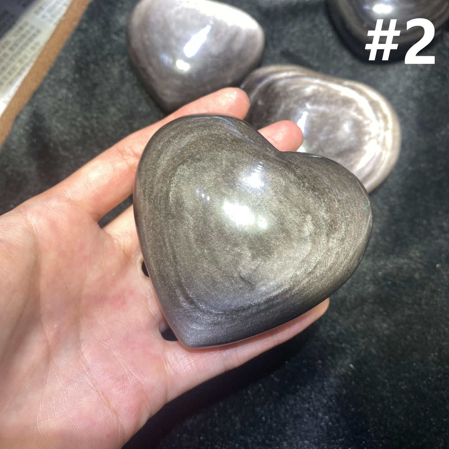 Silver Obsidian Heart