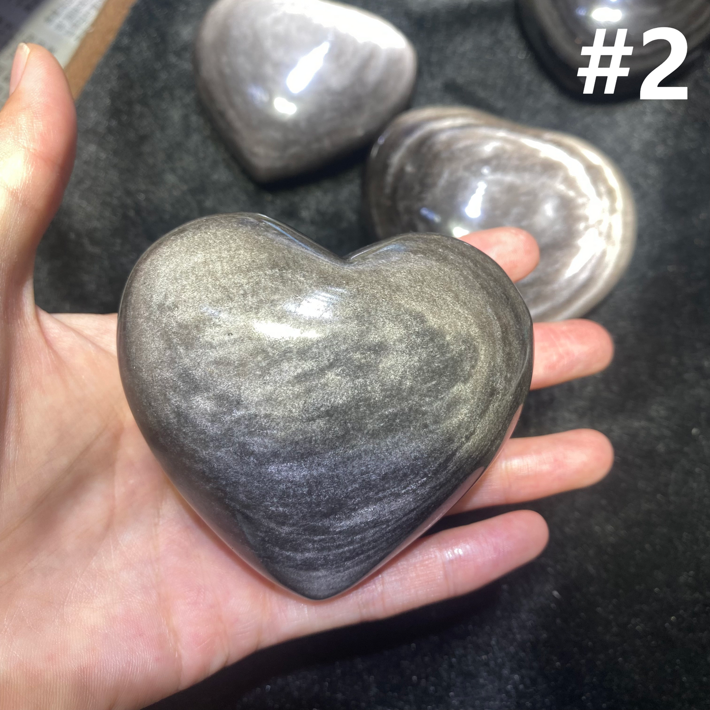Silver Obsidian Heart