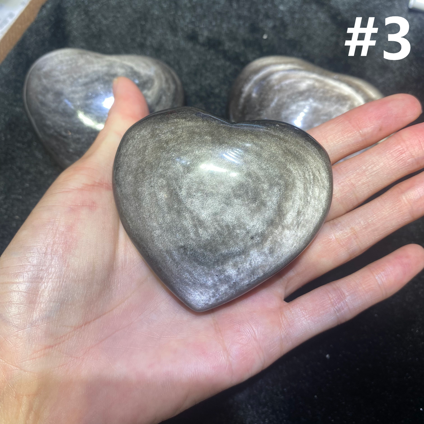 Silver Obsidian Heart