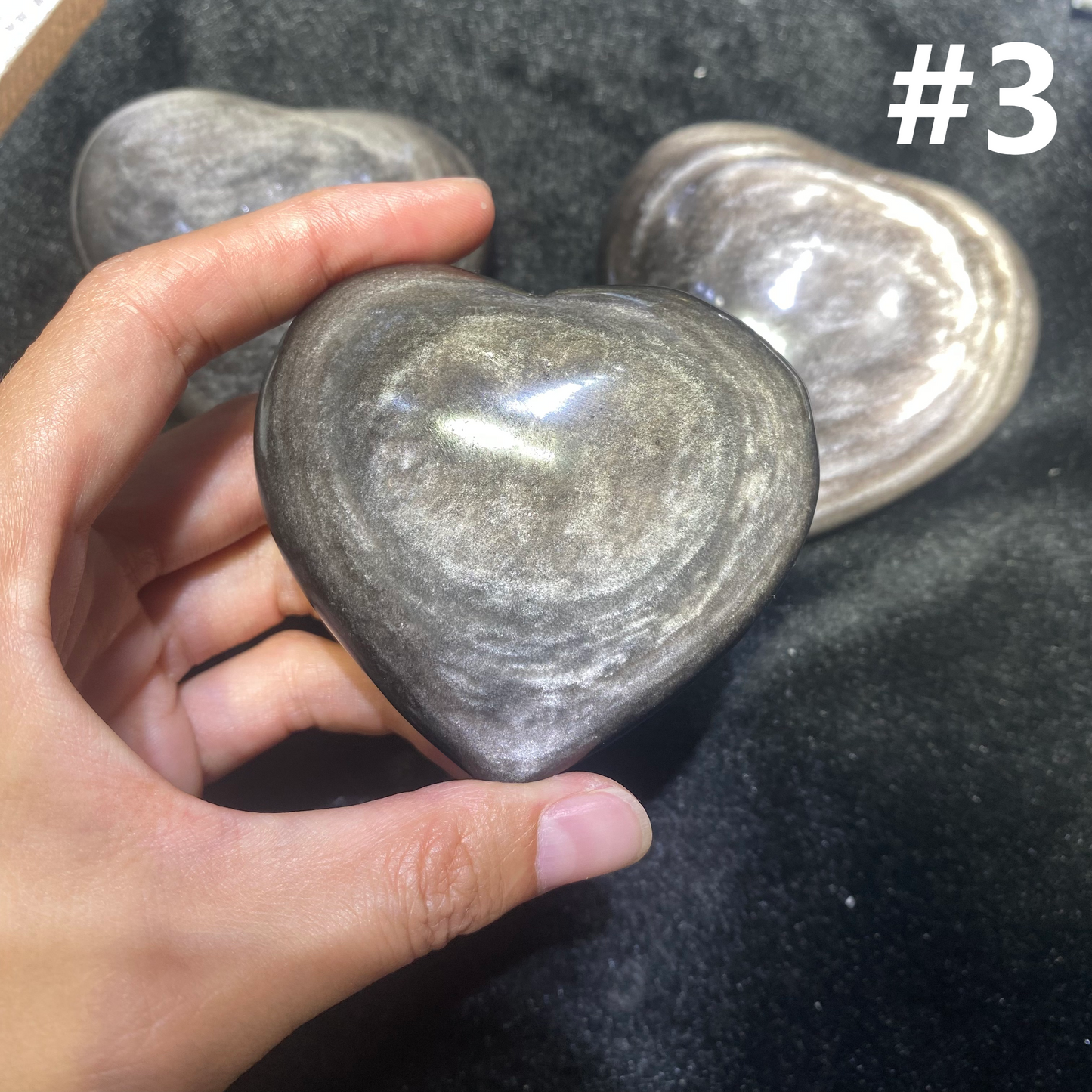 Silver Obsidian Heart