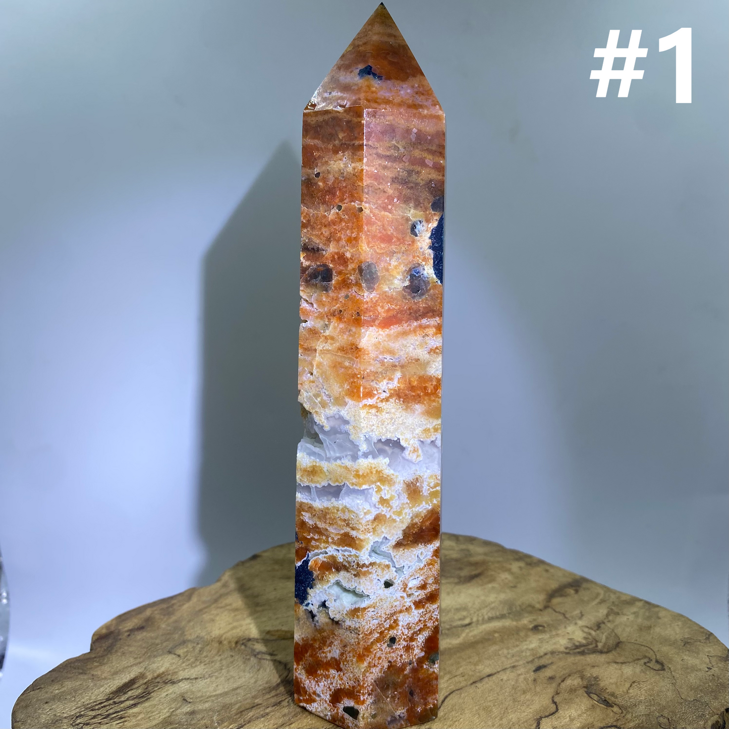 Sunstone With Apatite Tower