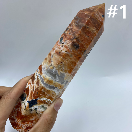 Sunstone With Apatite Tower