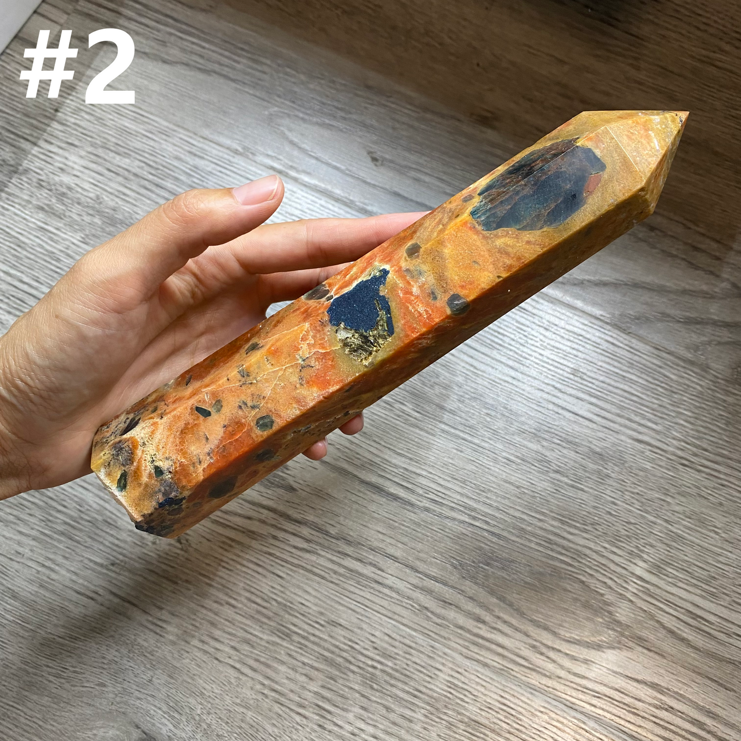 Sunstone With Apatite Tower